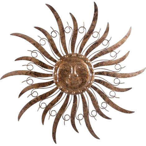 Decorazione murale in metallo a forma di sole (1/4)
