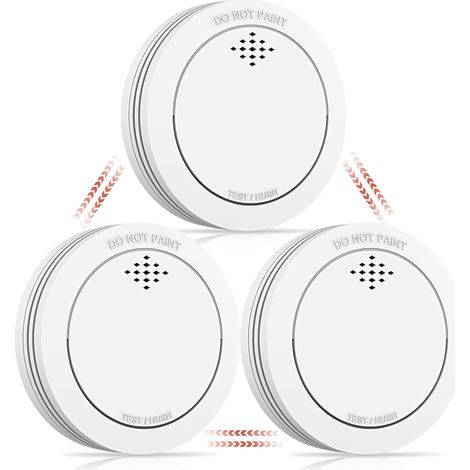 Détecteur de fumée avec Support magnétique, 10 Ans Alarme Incendie connectée avec Batterie remplaçable, Alarme sonore de 85 DB, Fonction Silence pour la Maison - 3 pièces (1/5)