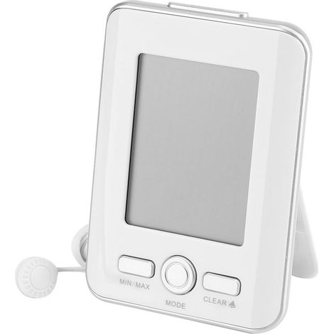 Horloge Thermomètre Digital BALDR Sonde Filairée Intérieur Extérieur LCD Blanc (1/5)