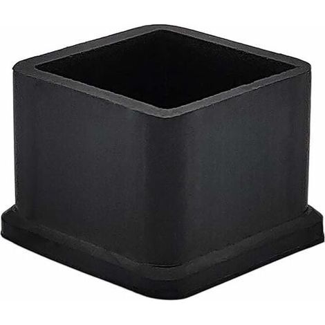 Paquete de 16 tapas protectoras de goma negras, cuadradas y gruesas de 2,5 x 2,5 cm (1 pulgada x 1 pulgada) para patas de sillas o mesas. (1/4)