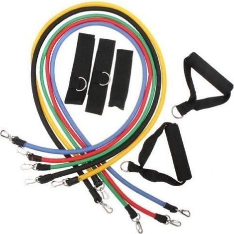 Lot de 11 pièces de résistance pour exercice fitness gym yoga abs ou de pilates bandes définies