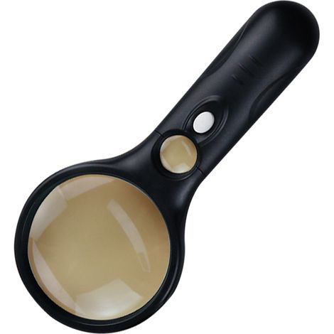 3- bis 45-fache Vergrößerung, Handlupe mit LED-Beleuchtung für Kinder und Senioren, Schwarz (1/5)