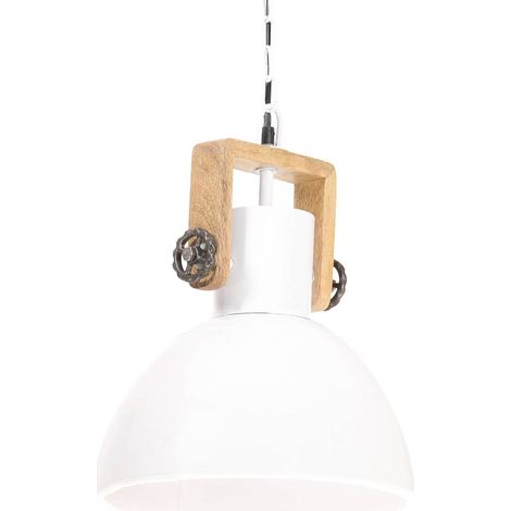 vidaXL Lámpara colgante industrial 25 W blanca redonda 30 cm E27 (1/2)