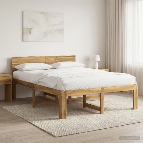 Cama doble con cabecero ROSTOCK Blanco 135 x 190 cm (1/5)