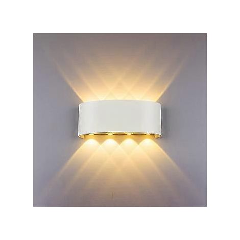 Moderne Wandleuchte, 8 W, weiße LED, nach oben und unten gerichtet, wasserdicht, aus Aluminium, LED-Spot, Nachttischlampe für Wohnzimmer, Schlafzimmer, Flur, Badezimmer.