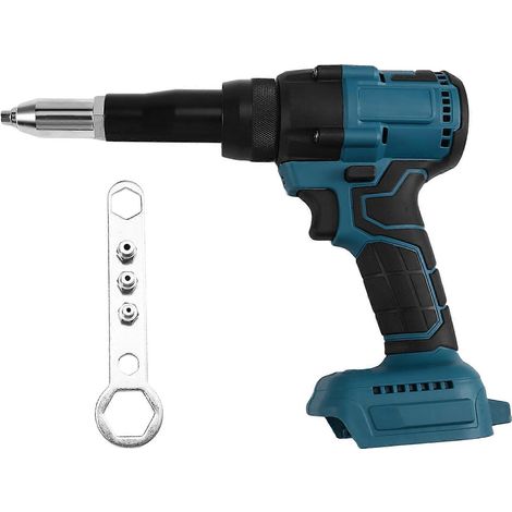 Pistolet à riveter électrique sans fil 2,4-4,8 mm, rechargeable, avec LED, pour Makita. Batterie 18 V non incluse. (1/5)