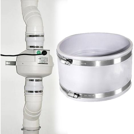 Manchon en caoutchouc flexible, Raccord de tuyau flexible en caoutchouc avec colliers de serrage en acier inoxydable, pour ventilateur tubulaire, tuyau rigide, tuyau en acier, 150 mm à 110 mm (1/5)