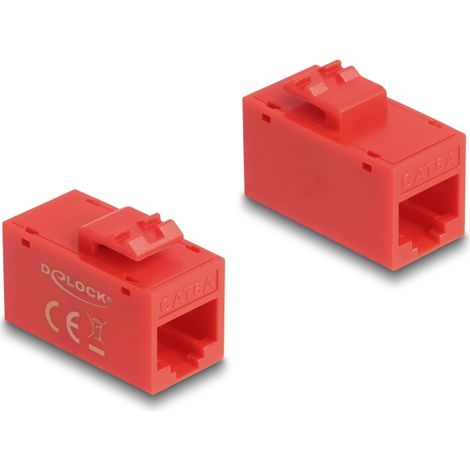 Delock MÃ³dulo Keystone RJ45 hembra a RJ45 hembra Cat.6A UTP rojo