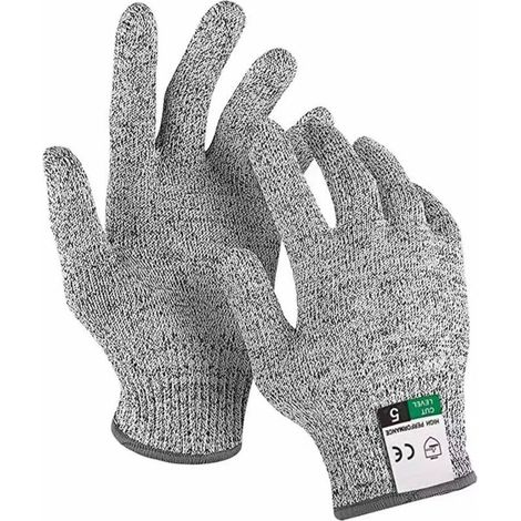 Une paire de gants résistants aux coupures de niveau 5, gants de protection contre les coupures de cuisine de qualité alimentaire, gants de jardinage, de pêche et de menuiserie, taille M (1/4)