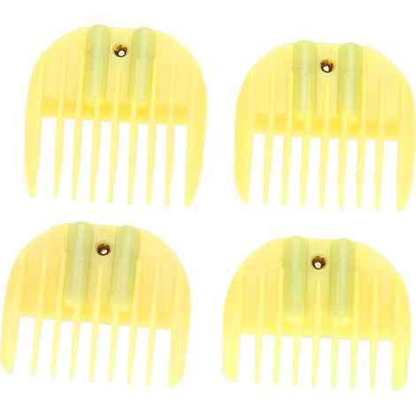 Kit 4 Peignes de Coupe Limiteur Cheveux Tondeuse Guide Accessoire Coiffeur Coffret Jaune (1/5)