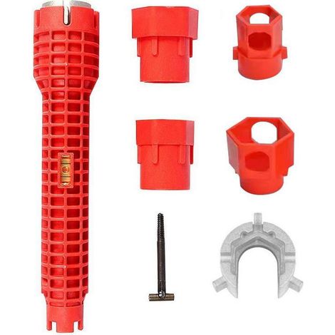 Clé À Molette Pour Robinets - 14-en-1 - Compatible Avec Écrous De Robinetterie 16 18 20 22 mm - Pour Réparation Évier Chauffe-Eau - 1 Pièce (1/5)