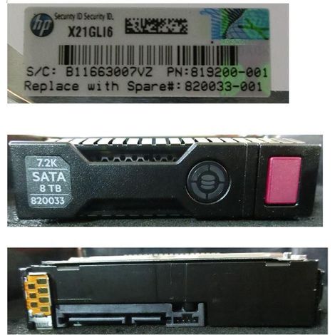 Disco duro HP Enterprise de 8 TB, 6 GB, 7200 rpm, 3,5" SATA MDL SC, 820033-001