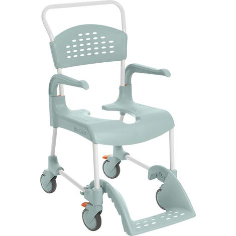 Chaise de douche à roulettes Clean - Vert lagon - 55 cm - 4 freins
