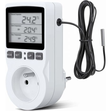 Regulateur Température Numérique,Prise Thermostat Chauffage Refroidissement Regulateur De Temperature LCD,200v-250v pour Régulateur Température Ferme (1/5)