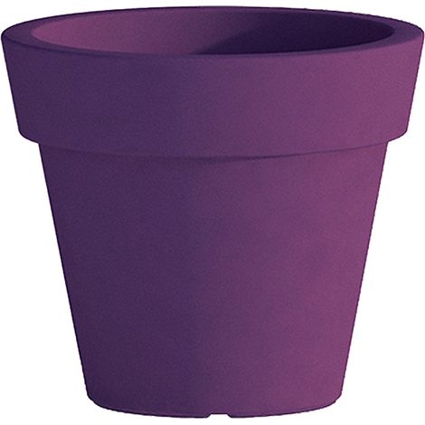 Vaso Cromia Gemma per piante decorazione tinta unita in resina "Made in Italy" -Ø 50 cm / Bianco / Vaso e sottovaso