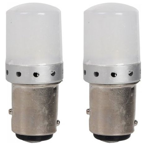 2 Pezzi Lampada LED BAY15D S25 P21/5W 9 SMD 3030 12V 24V 300lm 1W/3.5W Doppio Filamento Bianco Freddo Piedi Sfalsati 45mm