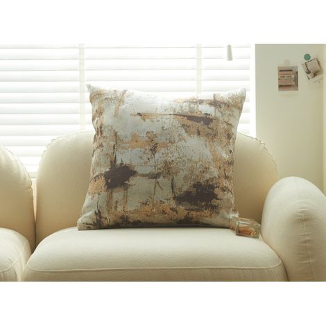 Coussin beige à motifs marrons 45x45 cm CASA (1/2)