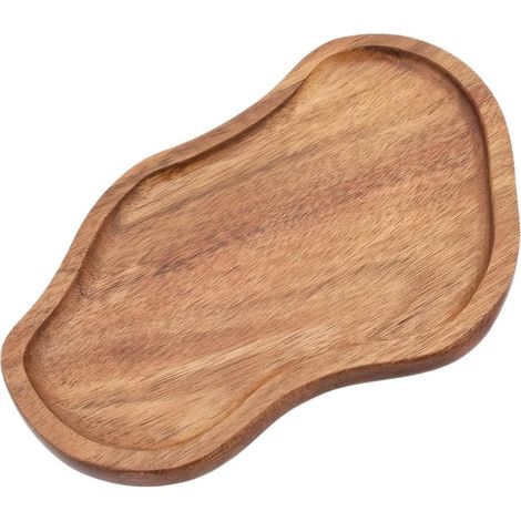 Bandeja de madera para servir, bandeja pequeña de madera, bandeja decorativa irregular, plato para servir platos, bebidas, desayuno, frutas, postres, aperitivos, joyas, llaves. (1/5)
