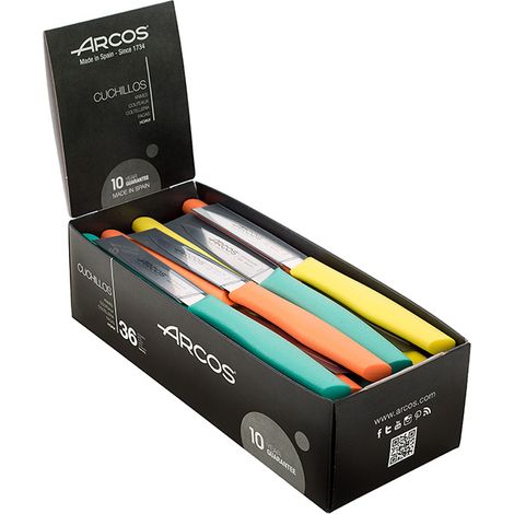 Couteaux D'office Série Nova, Couleurs Assorties, Présentoir 36 Pièces