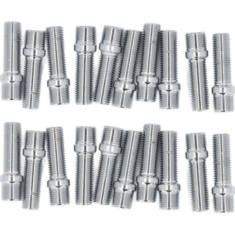 Lot de 20 entretoises goujon roue acier traité noir zingué 32mm TT A3 S3 A4 S4 A5 S5 A6 S6 A8 A7 S7 Q5 Q7 SQ5 X3 X5 Mercedes M14x1.25-M12x1.5 (1/5)