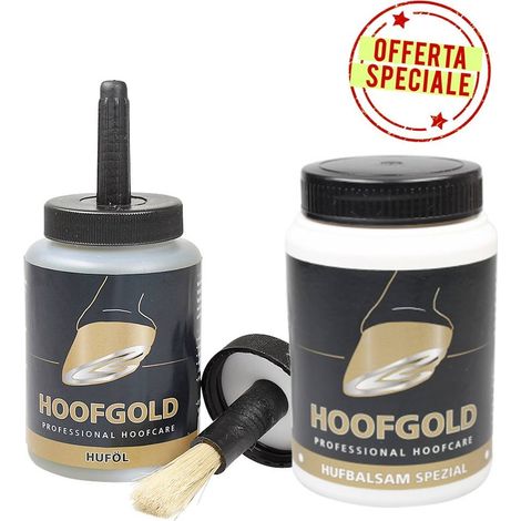 OFFERTA set cura zoccolo indebolito e danneggiato: Olio zoccoli professionale 500 ml Balsamo zoccoli special 500 ml