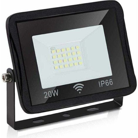 Hengda LED-Außenstrahler, 1700 lm, 6000 K, IP66 wasserdicht, 20 W, Kaltweiß – Schwarz (1/4)
