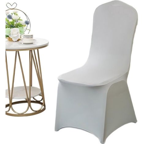Coprisedie, confezione da 4, 45 x 45 x 95 cm. Coprisedie elasticizzati per banchetti. Morbidi, facili da applicare, resistenti e di grande effetto estetico, perfetti per matrimoni. (1/5)
