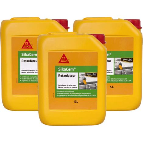 Set von 3 Abbindeverzögerern für Beton SIKA SikaCem Retarder - 5L