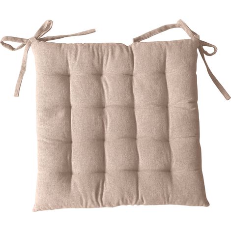 Galette de chaise en coton recyclé Naturel 38x38 cm (1/2)