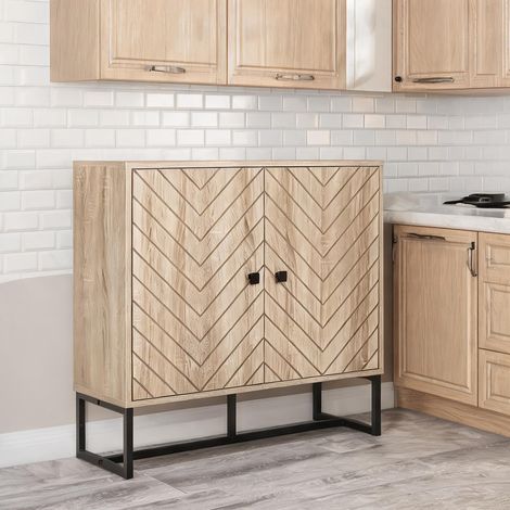 Buffet bois naturel en bois 80 x 29 x 80 cm (1/5)