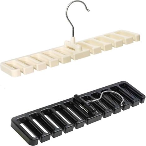 2 Piece Belt Rack, Tie Rack, Tie Organiser, Belt and Tie Storage Rack, Wardrobe Belt Organiser (1/4)