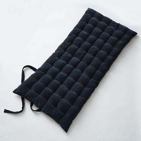 Matelas de sol 60 x 120 velours de coton césar minuit Bleu foncé (1/3)