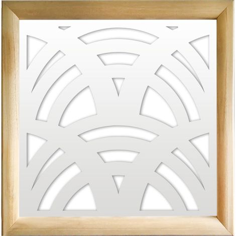 MAORI - Modules décoratifs en bois et PVC - Dimension : 98x98 cm - Couleur : blanc