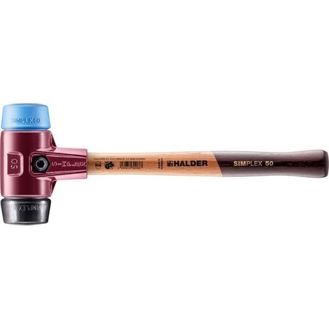 Halder Schonhammer SIMPLEX L.350mm Kopf-D.50mm weich/mittelh.HO TPE-soft blau/Gu.schw.