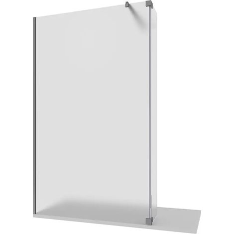 Doccia Walk-in 90cm + Anta Girevole Paraschizzi 30cm Vetro 10mm Opaco con Trattamento Easy-clean Profili in Alluminio Cromati h200 - Reversibile Mod. Naxos (1/5)