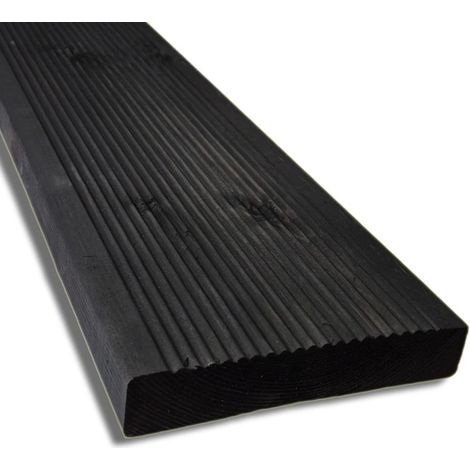 Pavimento Antiscivolo in Pino Massello Nordico, da 300 cm - Nero (1/3)