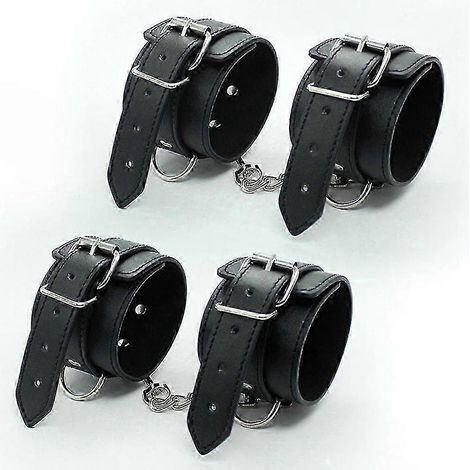 Sangles de cheville en cuir noir pour le fitness, le renforcement des fessiers et des jambes, et le yoga à domicile pour hommes et femmes. (1/5)