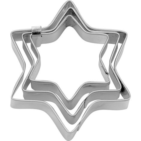 Städter Emporte-pièce de terrasse étoile, 3 pièces acier inoxydable (1/3)