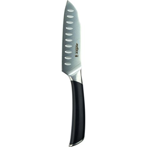 Couteau Santoku, 13cm, Acier Inoxydable, Poignée Noire, Couteau de Cuisine, Passe au Lave-Vaisselle (1/5)