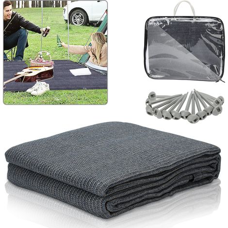 Jiubiaz Vorzeltteppich 250x300 cm HDPE UV-stabil Wasserdurchlässig Atmungsaktiv für Zelt & Caravan & Picknick (1/5)