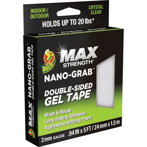 Shurtape DUCK MAX STRENGTH Nano-Grab Tape, 24mm x 1.5m, Heavy-Duty Adhesive Tape for Strong Bonding