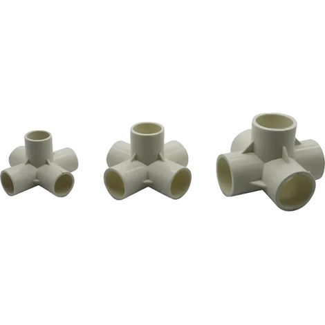 Connecteurs d'eau de jardin, construction en PVC durable, installation facile, Diamètre intérieur 32mm, 5 Voies(8PCS) (1/2)