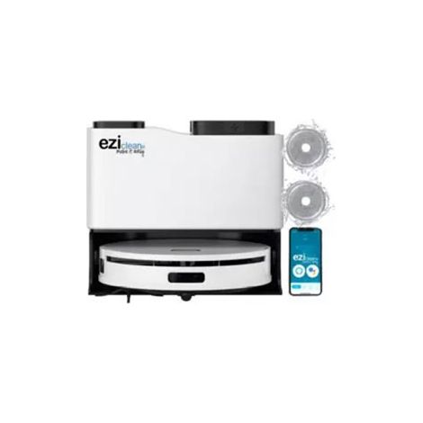 Robot Aspirateur Laveur connecté avec base de vidage - EZICLEAN All In One Z15 Pro - 10 000 Pa - 1,5 L - Blanc (1/10)