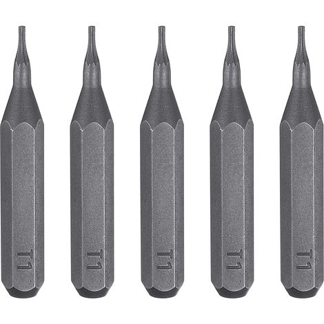 5pcs T1 Embout de Tournevis Torx 5/32" Tige Hexagonale 28mm Longueur Acier S2 Magnétique Tête Étoilée à 6 Pans pour Tournevis Manuels Électriques Réparation de Précision (1/5)
