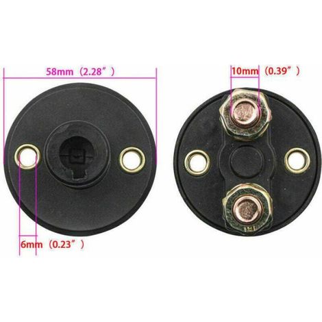 Coupe-Batterie pour Voiture, 12 / 24V, 500A max Isolateur Interrupteur Automobile Urgence Interrupteur pour Voiture, Coupe Circuit (1/4)