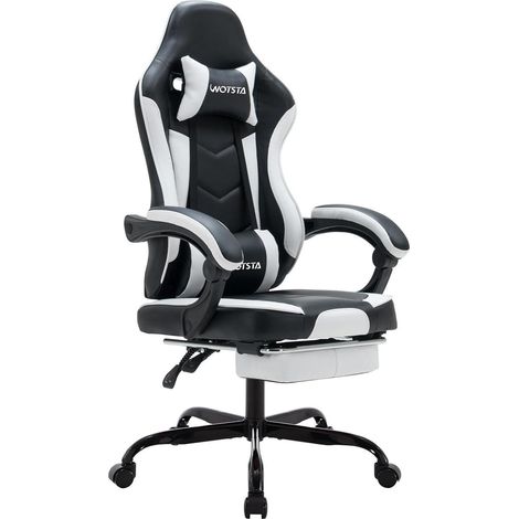 Ergonomischer Gaming Stuhl mit Fußstütze Lendenwirbelstütze (1/5)