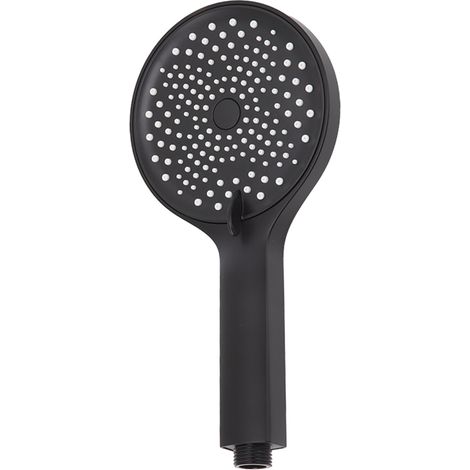 Wassersparende Handbrause, hoher Wasserdruck, breiter Strahl für das Badezimmer, schwarz (1/5)