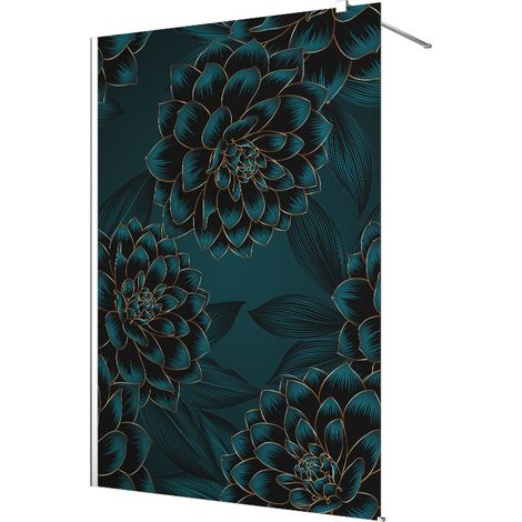 Stickers paroi de douche dépoli - Fleurs - 100 x 200 cm (1/2)