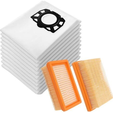 Pack of 15 KFI 487 2.863-006.0 vacuum cleaner bags + 2 KFI 4410 filters for Kärcher WD4 WD5 WD6 WD5P WD6P Premium MV4 MV5 MV6 vacuum cleaners 2.863-005.0 (17) (1/4)