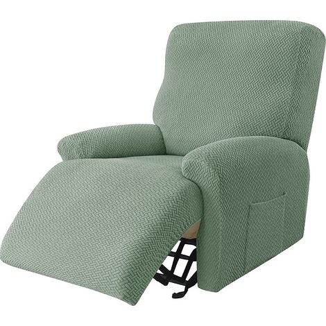 Stretch-Sesselbezug, 4-teilig, Jacquard-Stoff, rutschfest, abnehmbar und waschbar, Grün (1/5)